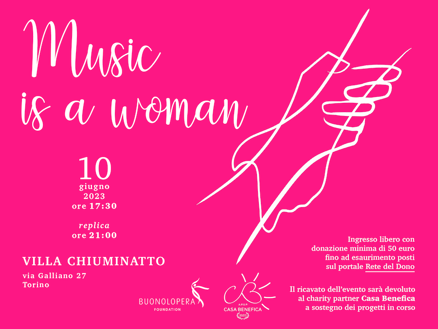 Music is a Woman: l'evento di Fondazione BuonoLopera a sostegno di Casa Benefica
