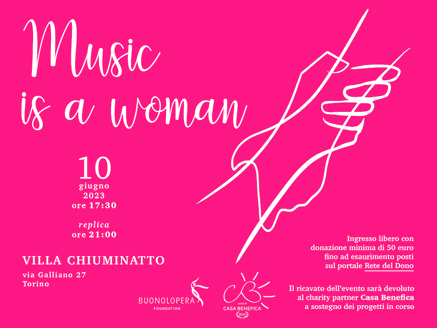 Music is a Woman: l'evento di Fondazione BuonoLopera a sostegno di Casa Benefica
